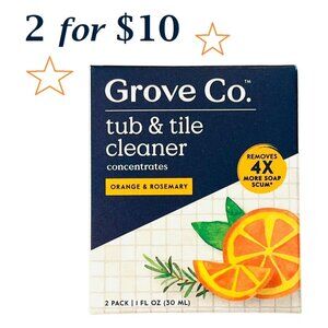 Grove Co. Tub & Tile Cleaner Concentrate 2 Pack Orange and Rosemary 1 Fl Oz Each